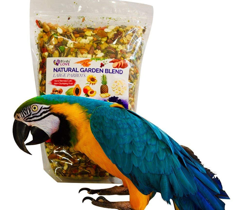 Birds LOVE Natural Garden Blend Bird Food for Small Birds, 4 lb Hand Packed in USA, All Natural Mix with Fruits, Nuts, Vegetables, Seeds & Grains for Lovebirds, Cockatiels, Budgies, Parakeets & Parrotlets