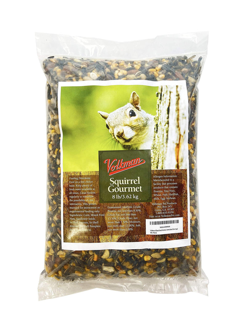 Volkman Seed Small Animal Squirrel Gourmet Mix Healthy Formulated Diet Food 8lbs