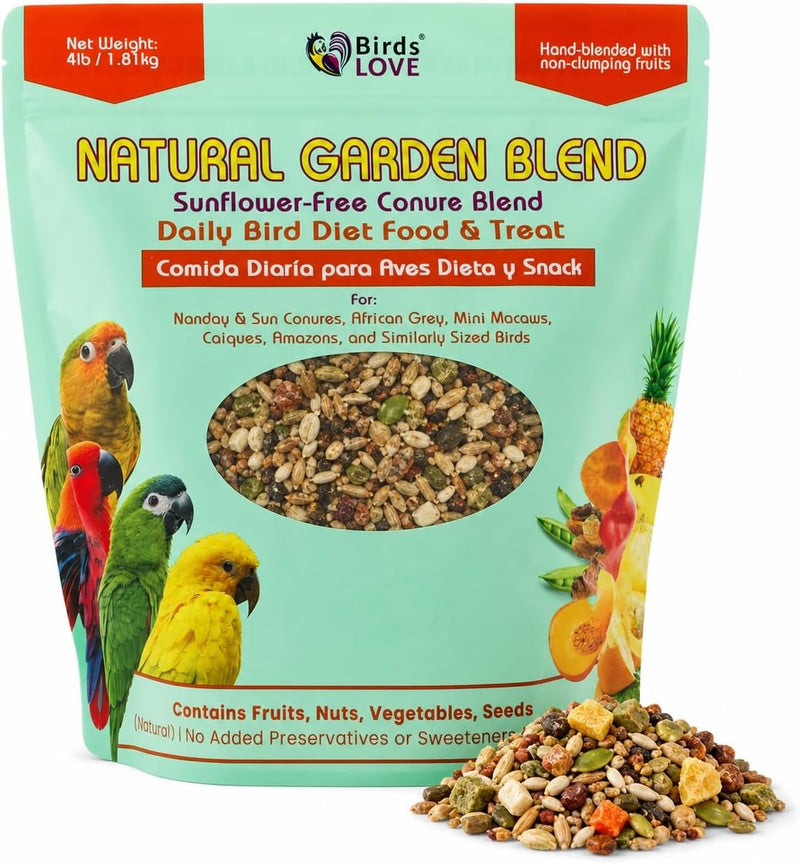 Birds LOVE Natural Garden Blend Sunflower Free Conure 4lbs