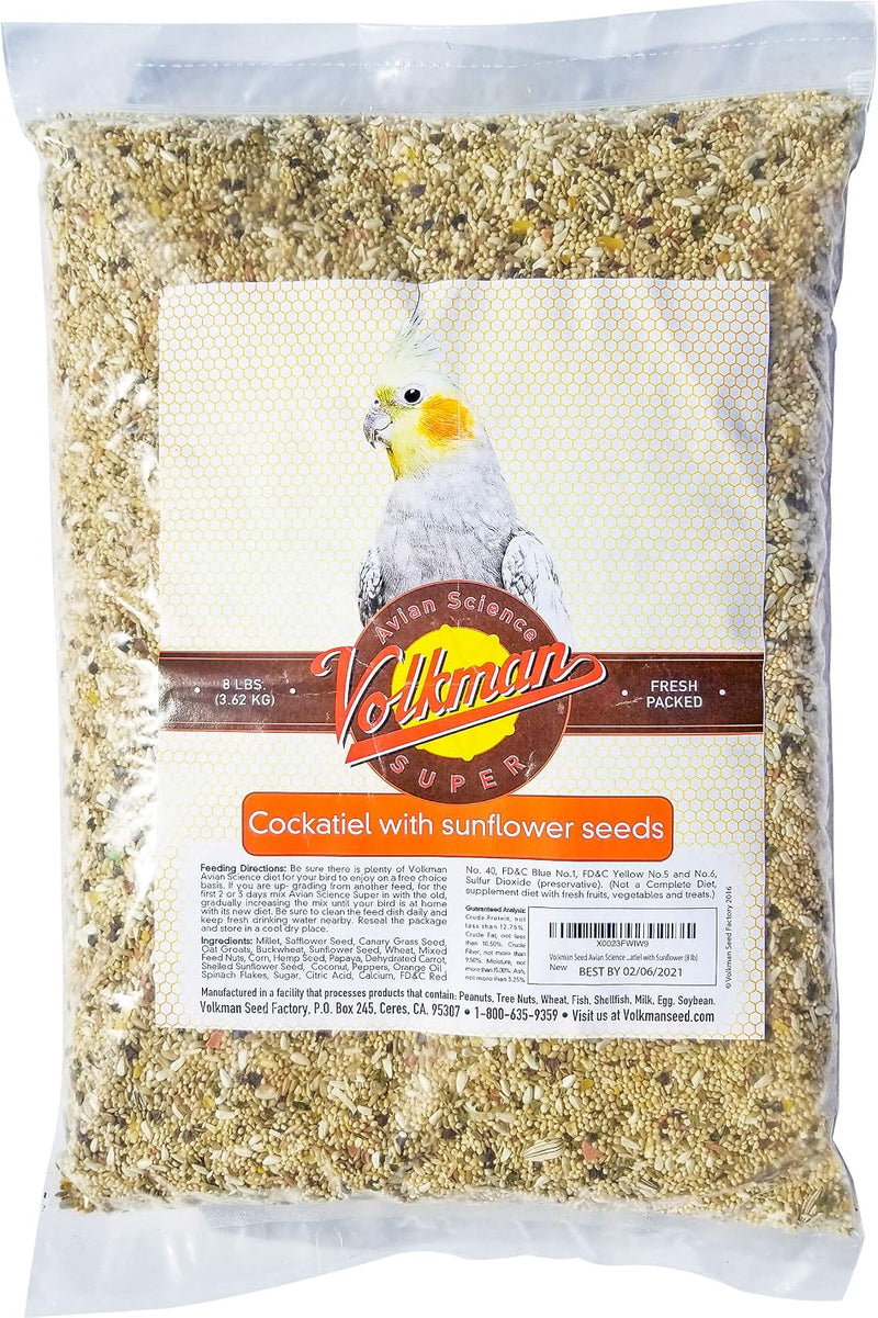 Volkman Avian Science Cockatiel with Sunflower Bird Food 8lb