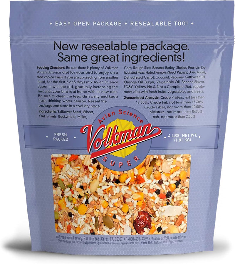 Volkman Avian Science Hookbill Bird Food 4lb