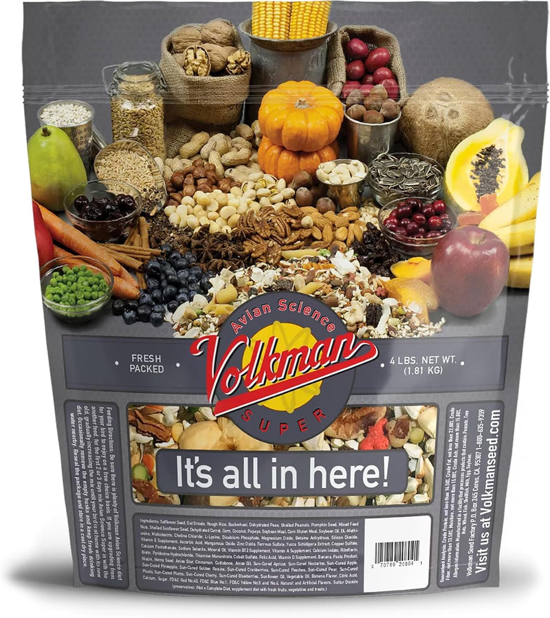 Volkman Avian Science African Grey Bird Food 4lb