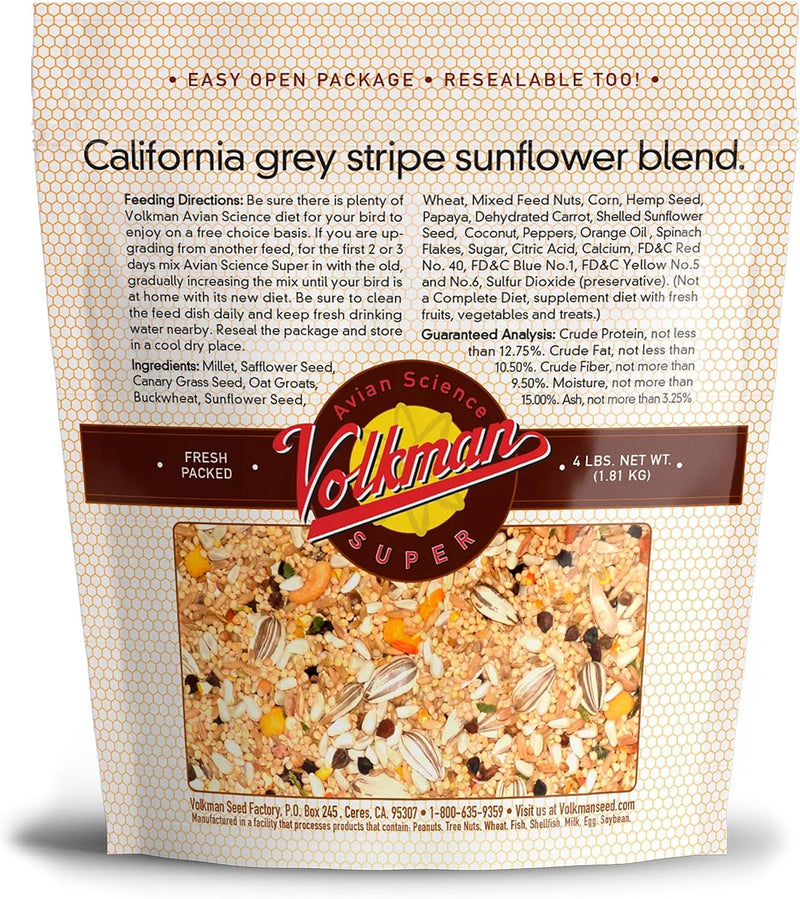Volkman Avian Science Cockatiel with Sunflower Bird Food 4lb