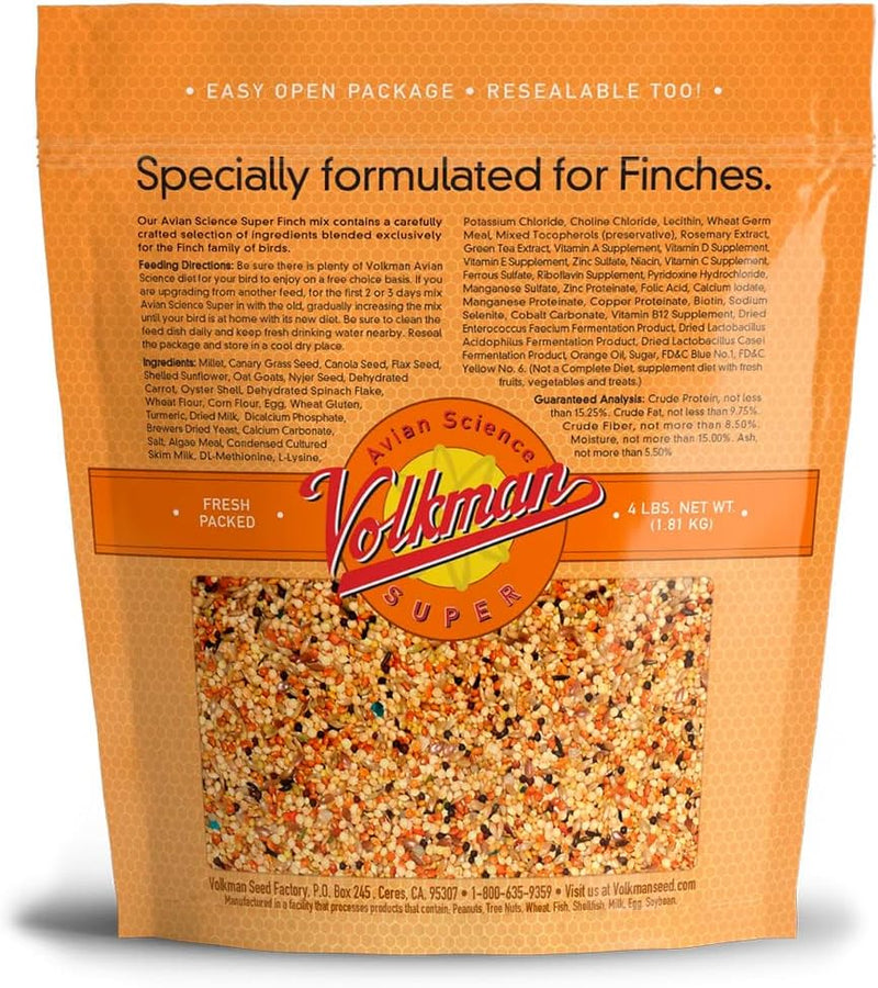 Volkman Avian Science Finch Bird Food 4lbs
