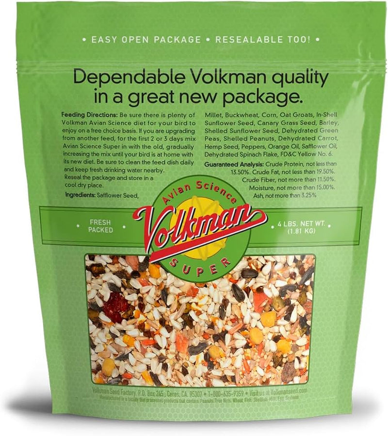 Volkman Avian Science Diet Parrotlet Bird Food 4lbs