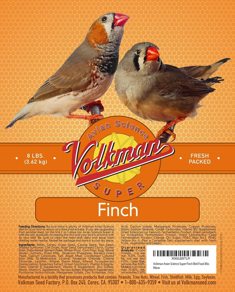 Volkman Avian Science Finch Bird Food 8lbs