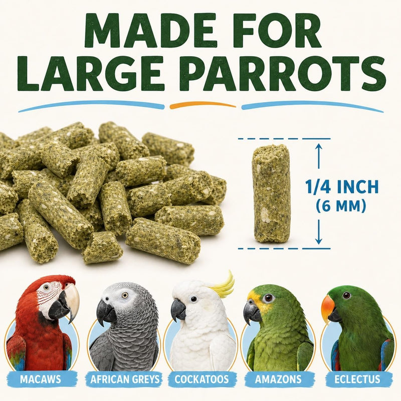 TOP's Large Parrot Pellets 25 lb, USDA Organic Certified, Non-GMO Bird Food for Hookbills
