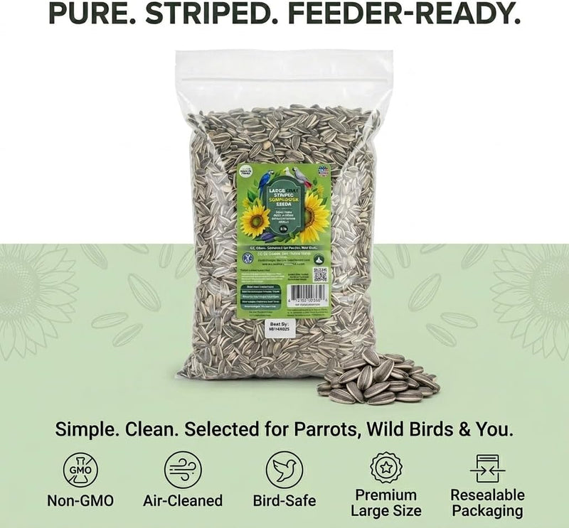 Nemeth Farms Striped Sunflower Seeds for Birds - 5 lb Bag