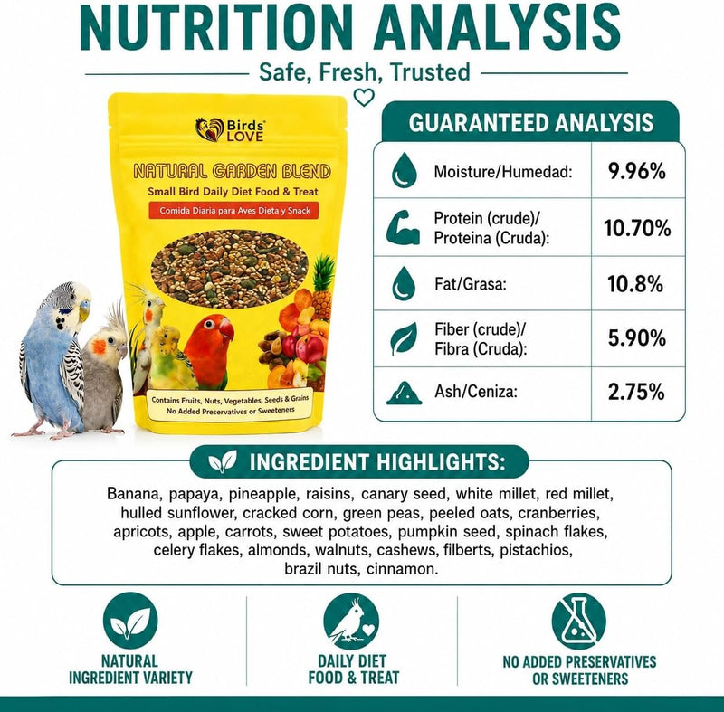 Birds LOVE Natural Garden Blend for Small Birds 2lbs