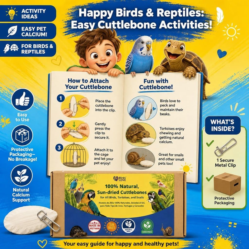 Birds LOVE Natural Cuttlebone - 4 Pack, 3.5-4"