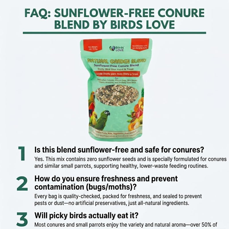 Birds LOVE Natural Garden Blend Sunflower Free Conure 2lbs
